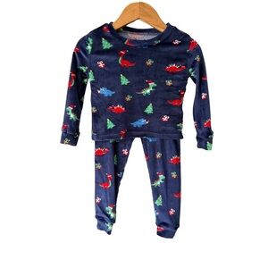 Mick Mack Santa Hat Dinosaur Pajama Set 18 Months